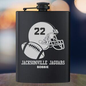 Personalized Sports Football Helmet NFL Jacksonville Jaguars Black Flask | NFL